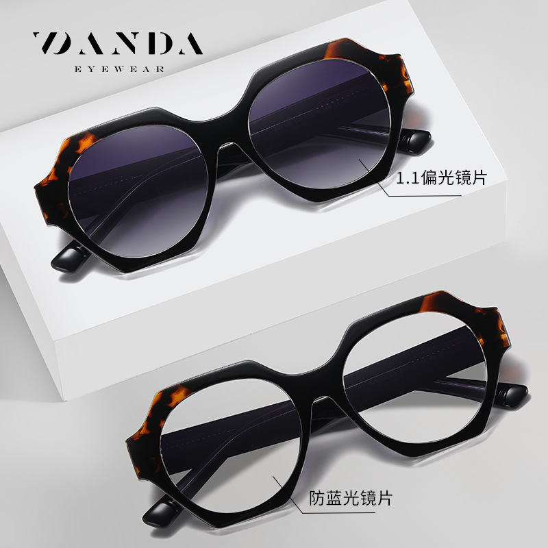 Nuevas gafas de sol polarizadas de placa S26106 Vintage polígono de placa antiazul gafas de sol de protección solar para exteriores