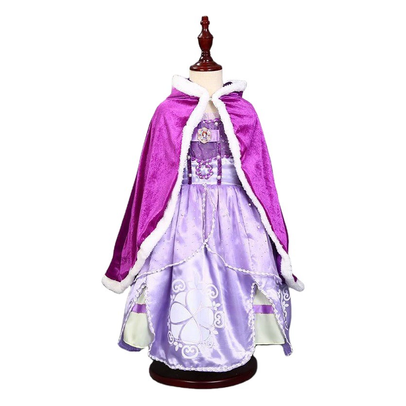 2024, осенне-зимний плащ «Холодное сердце», плащ принцессы, милая шаль для девочек, детская зимняя одежда, детская одежда