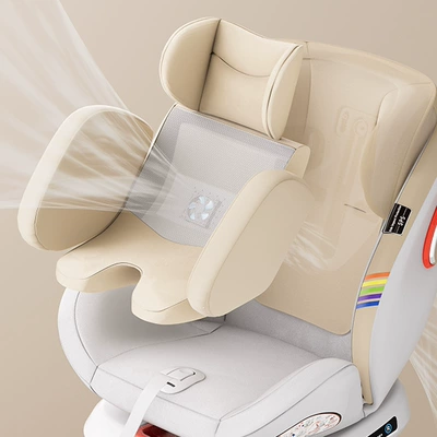 Yingbei 0 infant car seat, suitable for babies aged 0 to 1 year, with a reclining function and heating feature for child safety (Car child safety seat) - upgraded-ventilated-seat-cushion-for-enhanced-comfort-and-breathability