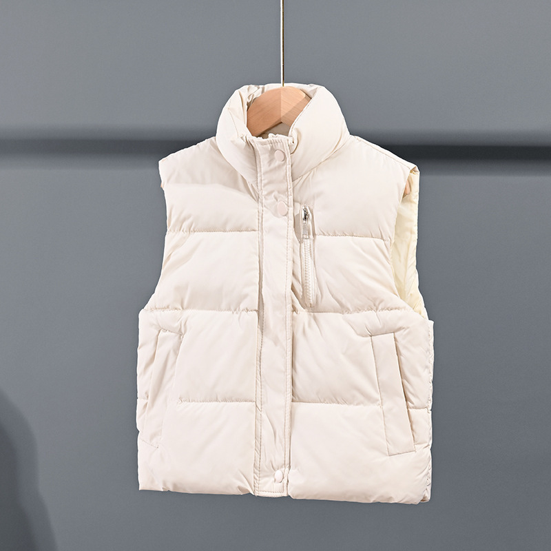 Nuevo chaleco de plumón para niños otoño e invierno nuevo chaleco de cuello alto grueso para niños y niñas