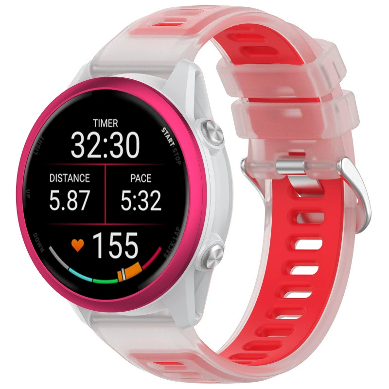 Ремешок из гелевой резины для Garmin Forerunner 570 F570, двухцветный 20/22 мм, от производителя