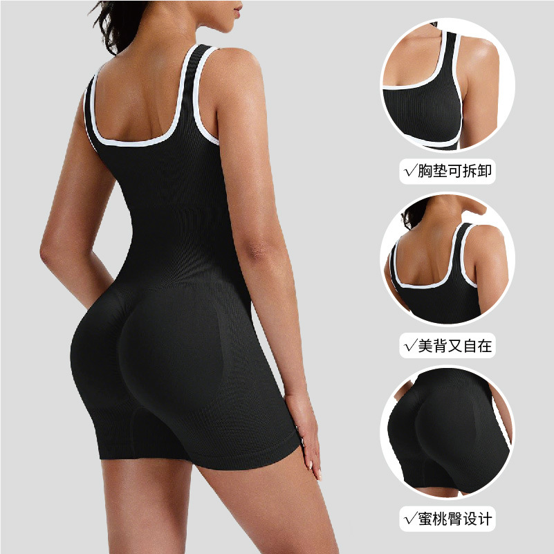 Trajes transfronterizos sin costuras fitness trajes deportivos para correr trajes de yoga de color contrastante danza trajes de mujer apretados