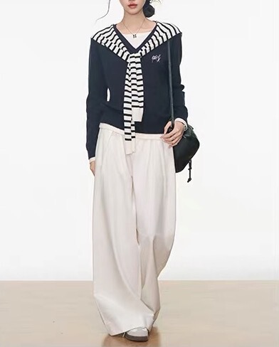 7.20新品  假两件针织上衣女韩系通勤+牛仔裤+牛仔短裙|undefined