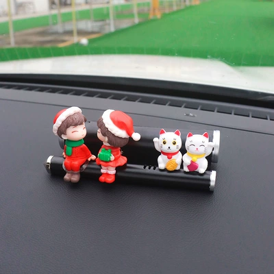Car Moving Couple Decoration — Nömrəli dayanma kartı - black-couple-christmas-2-cats