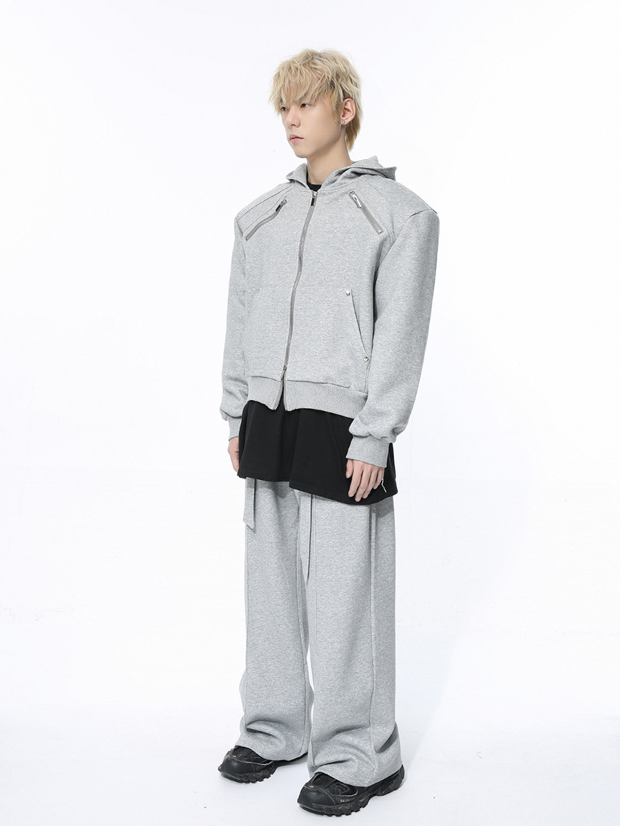 Mtlclothes ropa de Hombre | 2024 primavera nuevo estilo coreano nicho fino flash cremallera con capucha cardigan yunda traje