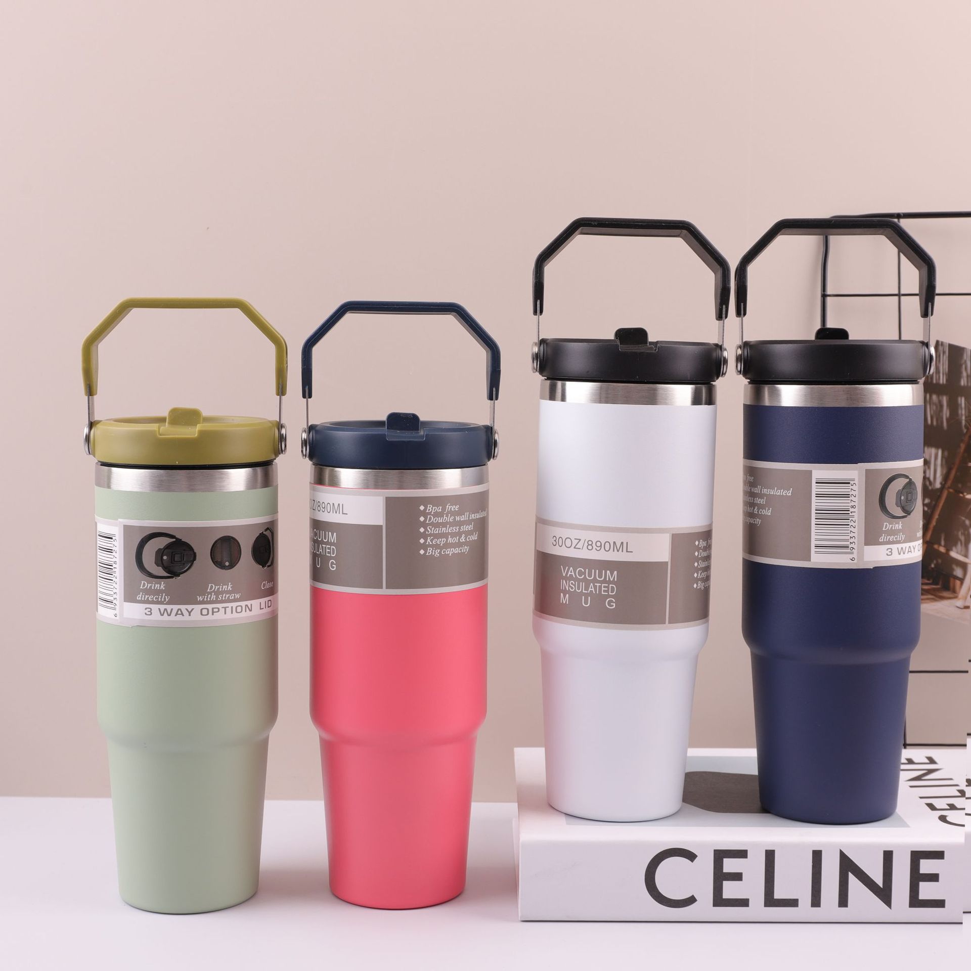 30o el Sudeste Asiático popular portátil coche taza 304 taza de vacío de acero inoxidable olla de viaje taza de helado portátil de mantenimiento en frío