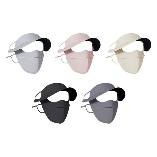 Ice Silk Sun Protection Face Mask with Ear Hooks and Neck Cover, Anti-Ultraviolet Full-Face Mask with Upgradeable Detachable Brim Sun Protection Mask