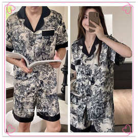 情侣睡衣 D家水墨画情侣装  双短 时尚家居服套装