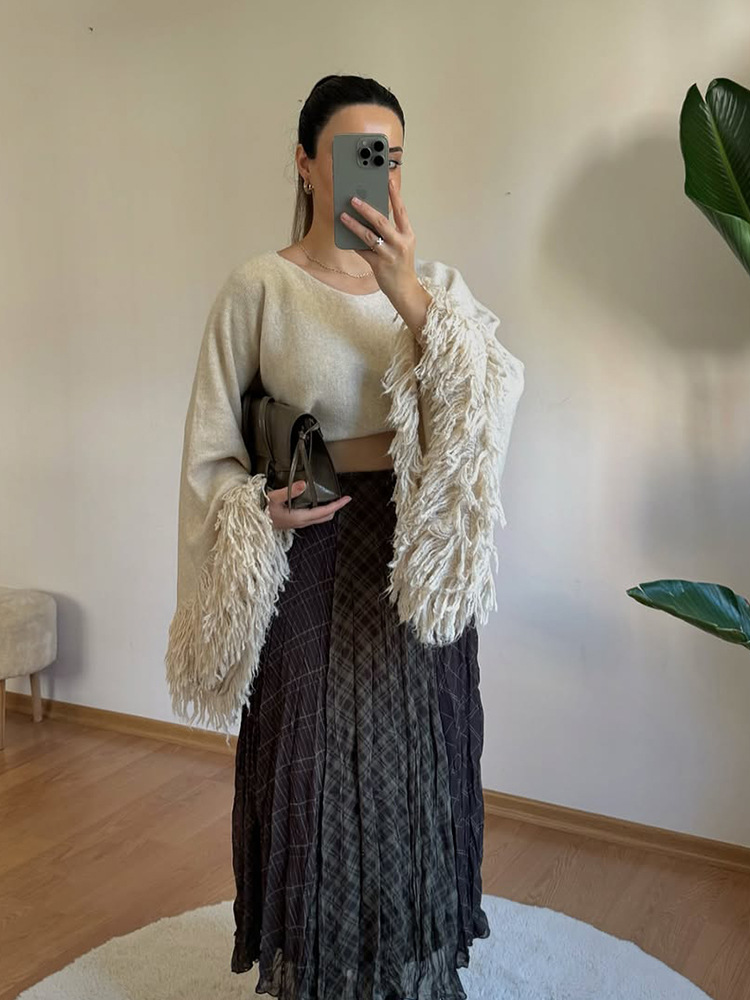 Suéter retro de manga suelta de lana de alta calidad marca de moda ropa de punto 2025 nuevo estilo europeo y americano transfronterizo