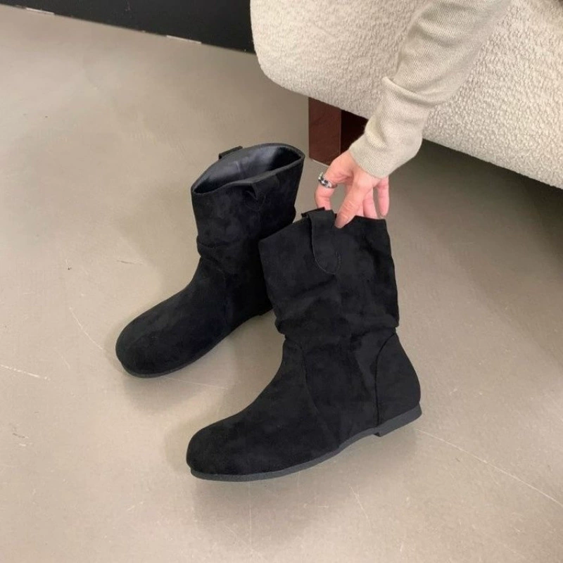 Demi-season high boots platform with bow