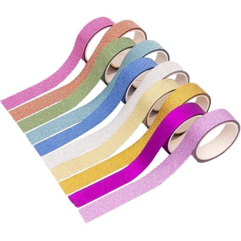 Corea creativa DIY polvo de oro cinta de cebolleta cinta de brillo de color pegatinas decorativas hechas a mano de bricolaje