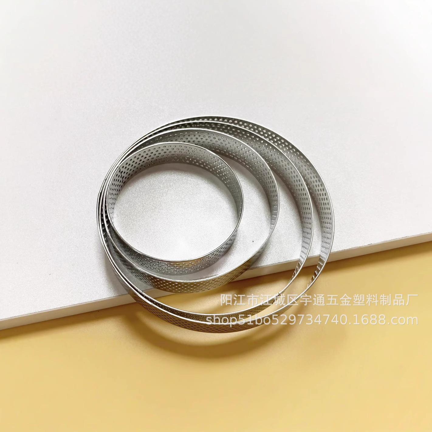 304无痕不锈钢塔圈 带孔烘焙工具法式蛋糕模具 DIY芝士慕斯圈