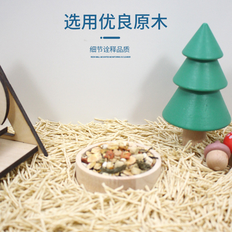 ハムスターの実木の食べ物の鉢の小さい寵愛は碗の丸い碗の木製のおもちゃを与えて器のハムスターの造景用品の食べ物の鉢にあげます。|undefined