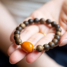 工厂直销黄油沉香手串高颜值搭配二代蜜蜡奇楠沉香木精致必备高端