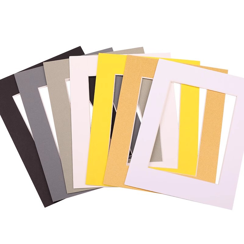 Cardboard Yellow Gold Photo Frame Picture Frame Matching Photo Watercolor Sketch Mounting Computer Opening Lining Paper