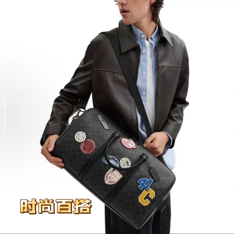 旅行バッグ、汎用収納、撥水性、大容量、フィットネス、ハンドバッグ、ショルダーバッグ、ヨーロッパとアメリカのレトロスタイル|undefined