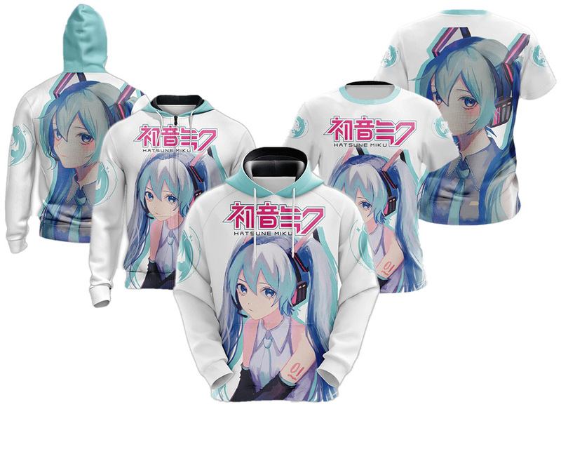 Hatsune Future New Peripheral Series 3D Digital Printing Sports Leisure Children Adult Zipper Sweatshirt