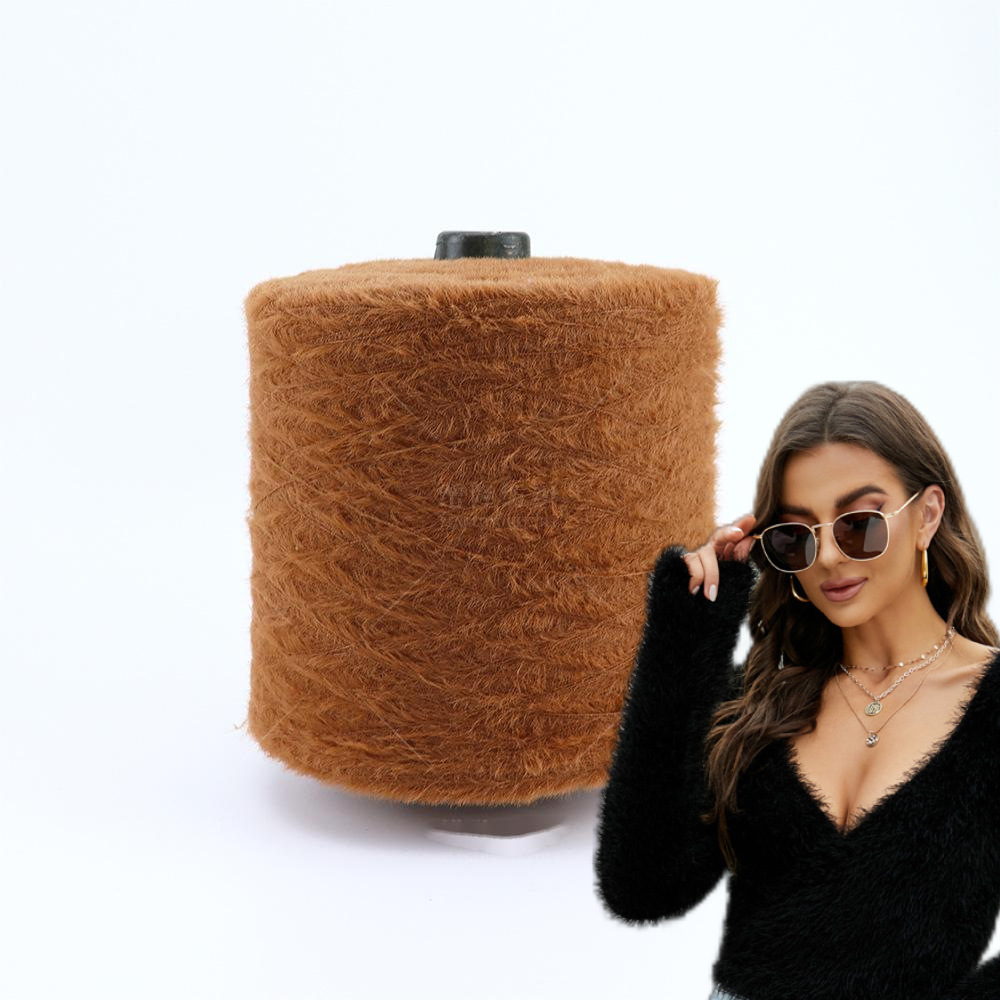 厂家直供羽毛纱不掉毛长绒毛2公分仿貂睫毛纱特种秋冬装毛绒玩具