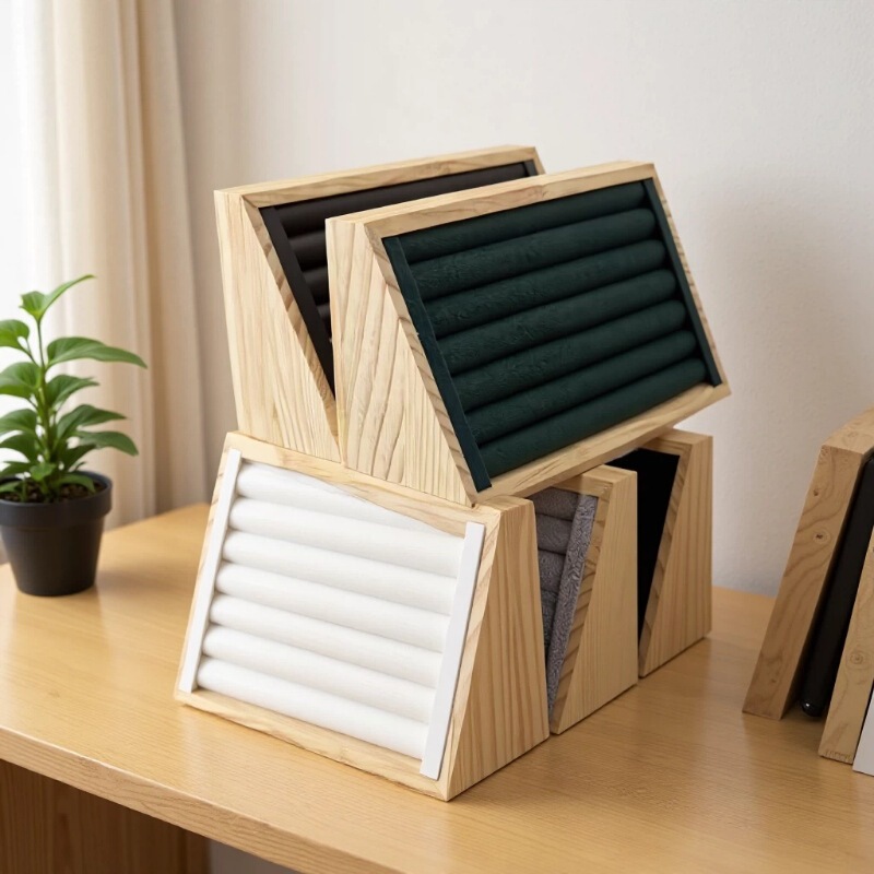 High-End Solid Wood Jewelry Display Stand for Rings, Necklaces, Earrings, Ear Studs, and Pendant Storage Rack