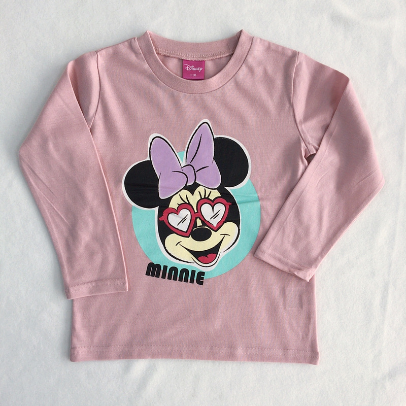 26 Autumn Boys and Girls Round Neck Autumn Shirt Mickey and Minnie Sunglasses Long-Sleeved T-Shirt