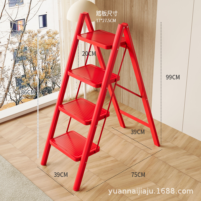 家庭用の折りたたみの厚い人の字のはしごの赤い家のはしごの安全なはしごの引っ越しのプレゼント|undefined