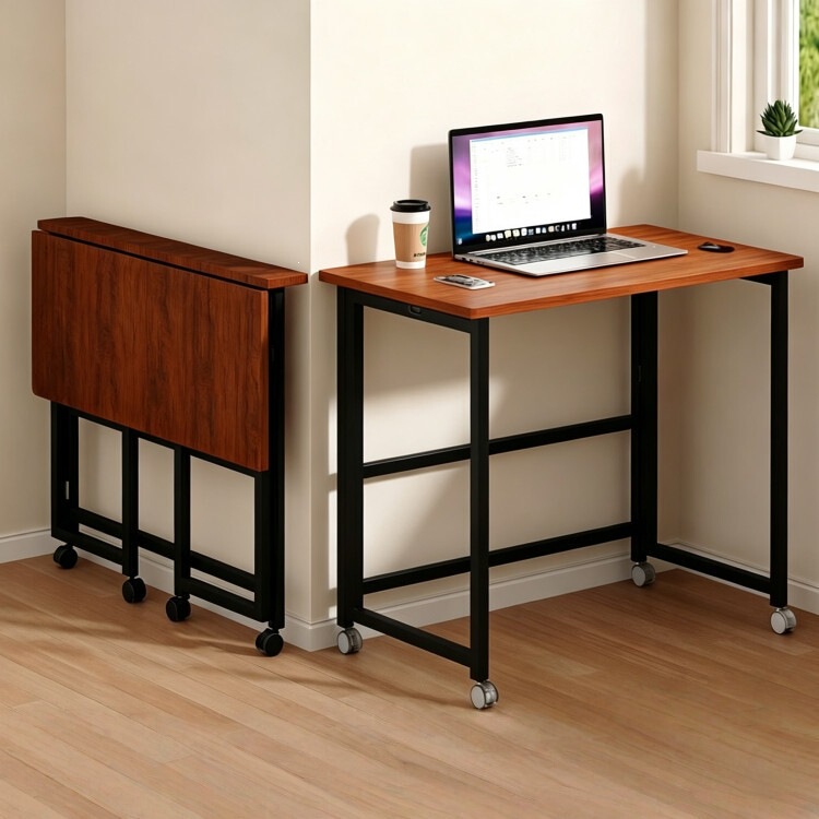 Computer desk, mobile learning desk, bedroom desk, foldable desk for home use, Japanese-style student bedside table, simple office desk