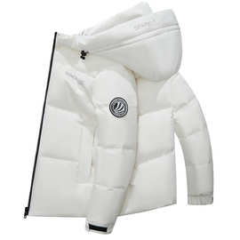 羽绒服男女冬季新款白鸭绒连帽加厚保暖短款防寒学生情侣外套代发