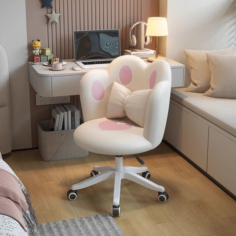 Cute Computer Chair for Girls, Comfortable Swivel Chair with Adjustable Backrest for Bedroom and Dormitory, Popular Makeup Chair, Desk Chair Cute Computer Chair for Girls, Comfortable Swivel Chair with Adjustable Backrest for Bedroom and Dormitory, Popular Makeup Chair, Desk Chair