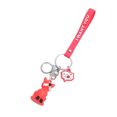 Creative geometric faceted animal keychain, cute cartoon doll keychain, couple bag pendant, small gift