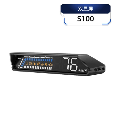 Hud Head-Up Display Obd Multi-Function Car Instrument Oil Temperature Transmission Oil Temperature Monitoring Dual Display Screen Peihui (Vehicle HUD) - dual-screen-display-s100-obd