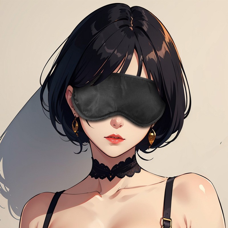 Light-Blocking Eye Mask with Matching Collar, Bondage & Restraint Accessory Set — detail image 3
