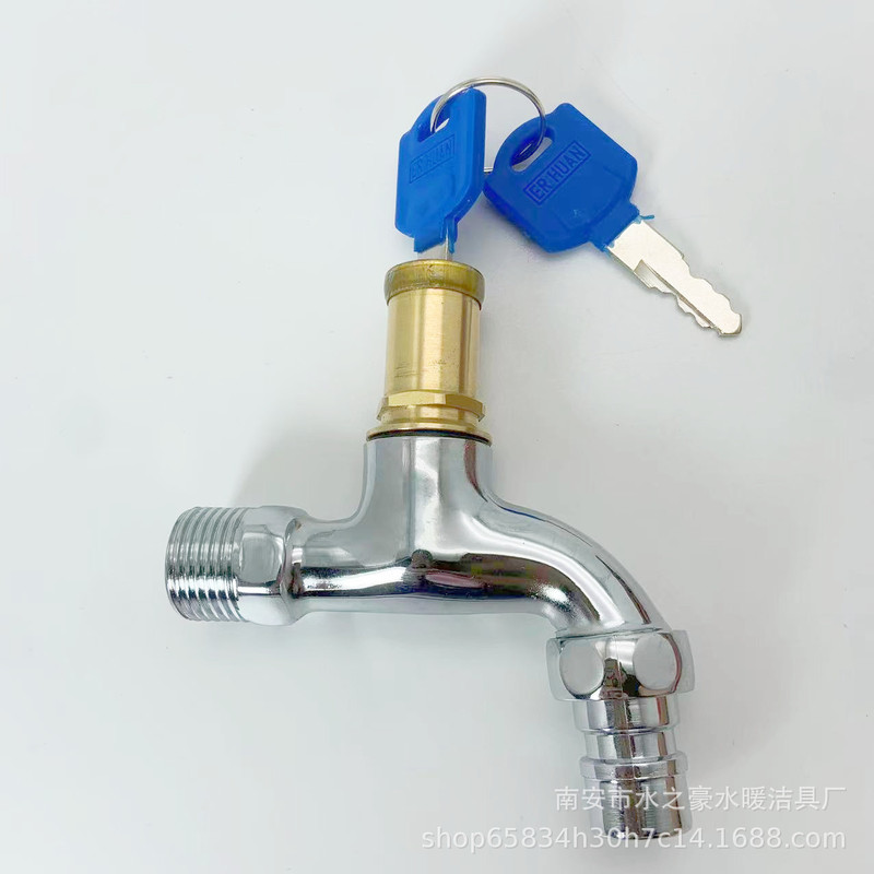 Outdoor anti-theft with lock key faucet public place mop Pool 4 points Quick open single cold faucet factory direct sales