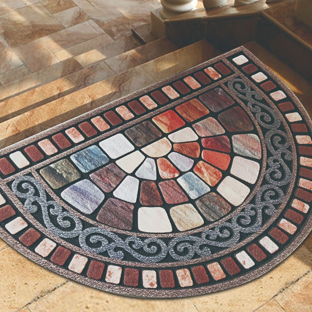 Transfronterizo temu agente en la puerta de entrada alfombra de barro de diatomeas alfombra americana semicircular alfombra de absorción de agua suministro directo