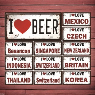 Moracai retro crafts Europe and the United States popular decorations tin painting wholesale license plate logo cross-border e-commerce