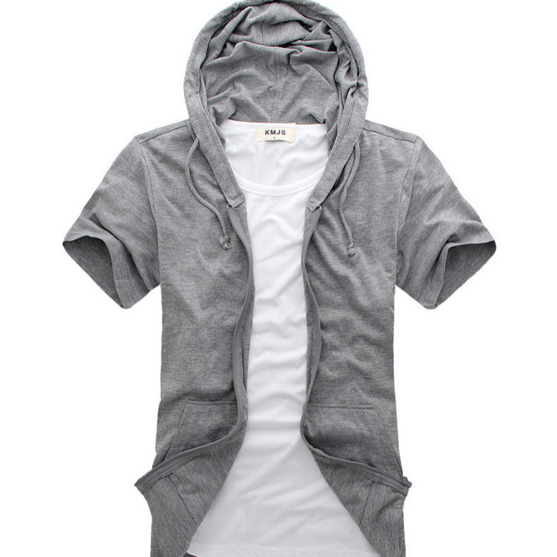 Short-Sleeved Sweatshirt Jacket for Women 2024 New Spring and Summer Loose Sports Hoodie Personalized Street Zipper Cardigan