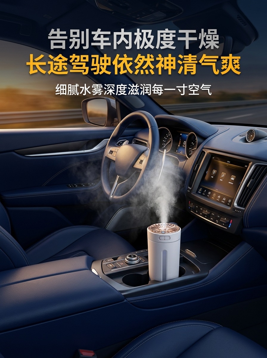 New Car Air Purifier, Negative Ion Humidifier, Car Oxygen Bar Deodorizer, Mini Portable Spray