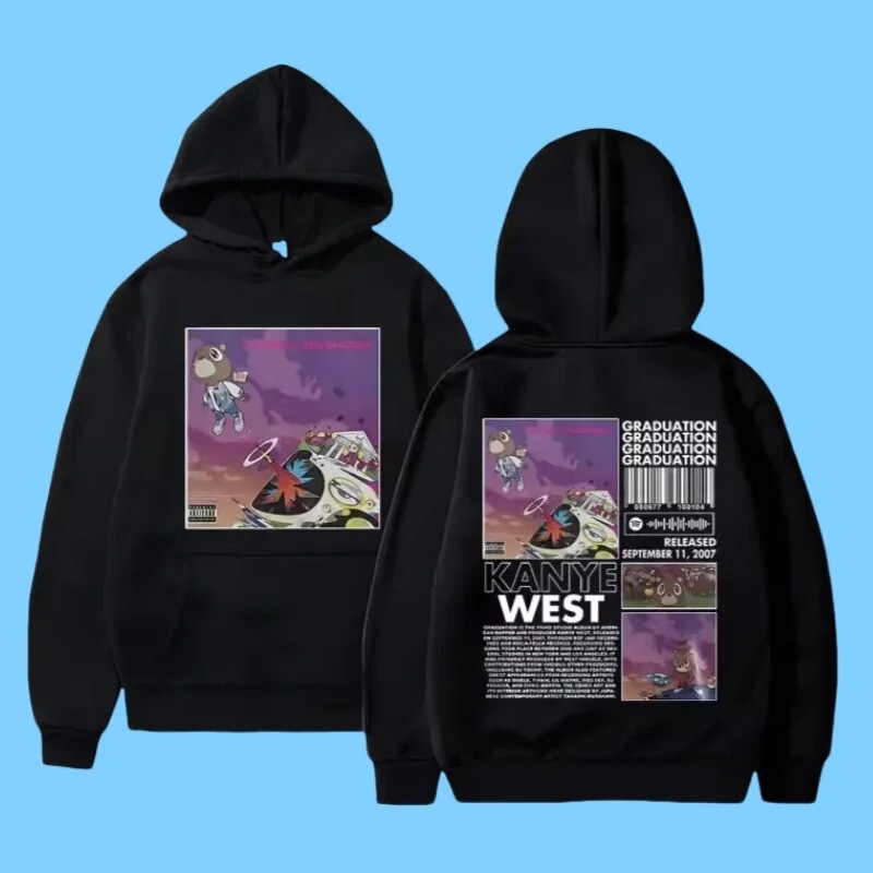 【Cross-Border European Size】Rapper Kanye West Graduation Print Sweatshirt Men's Cool Street Fashion Trendy