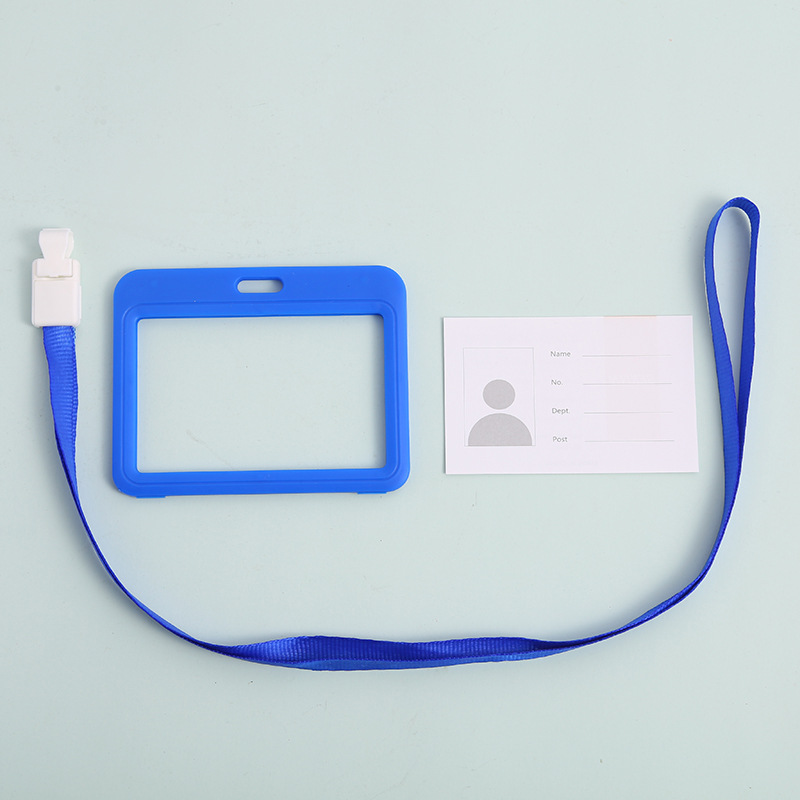 Funda protectora para tarjeta de identificación, porta tarjetas de autobús transparente de doble cara, porta tarjetas de identificación laboral, porta tarjetas de identificación de estudiante, cordón para tarjeta de identificación de exposición