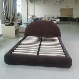 纯床1.8m简约现代小户型主卧双人软体床轻奢婚床极简实木软包床