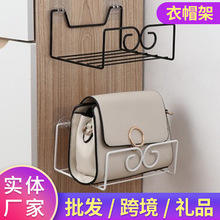 铁艺简约置物架卧室收纳便利架子  家用门后卧室书包挂架衣帽架