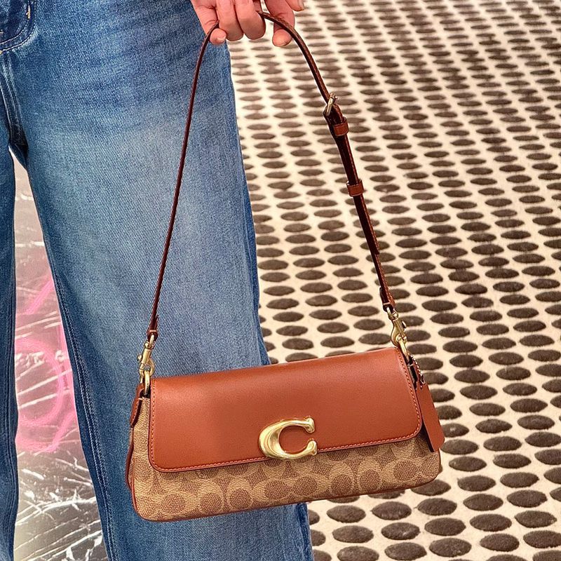 2025 New Women's Jet Underarm Bag Retro Monogram Baguette Bag Color-Block Accordion Bag Commuter Shoulder Crossbody Bag - Thumbnail 4