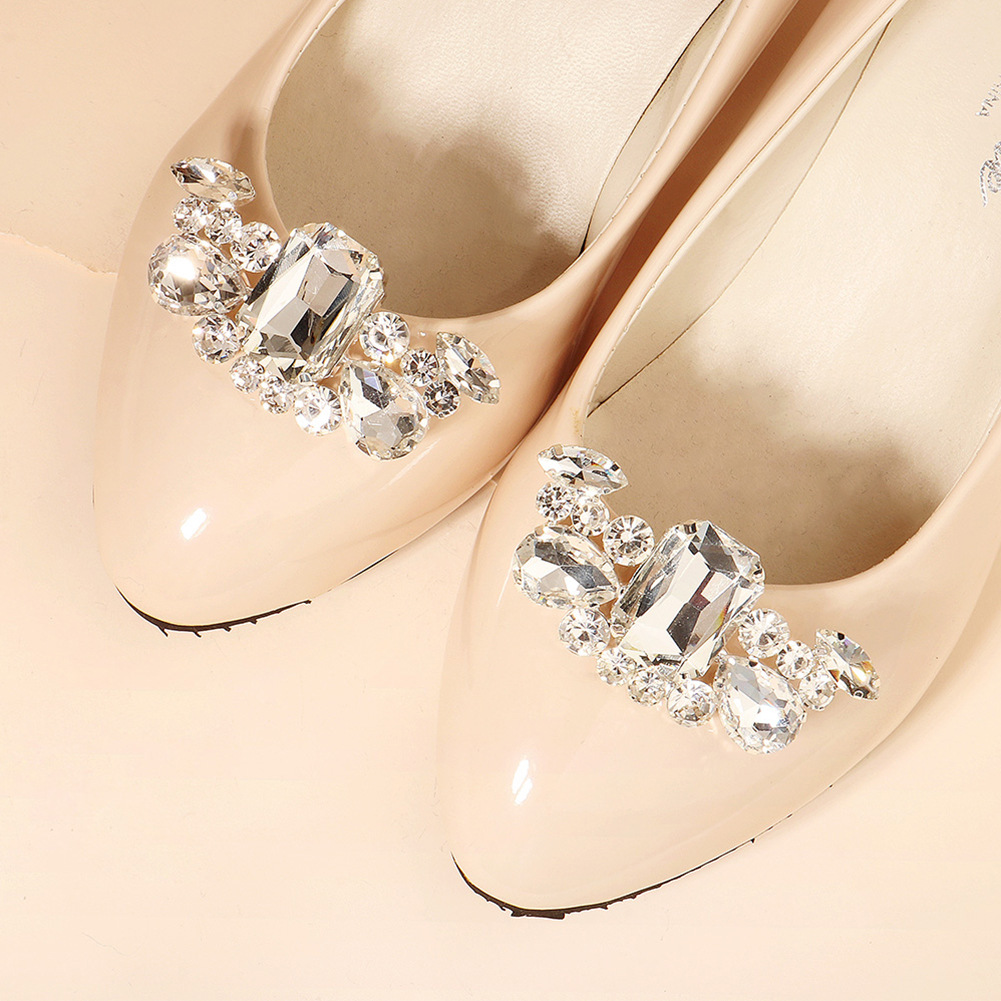 Rhinestone Shoe Buckle Ladies With Diamond Shoe Decoration Wedding Shoe Accessories Shoe Flower Stage Catwalk Bride Shoe Buckle