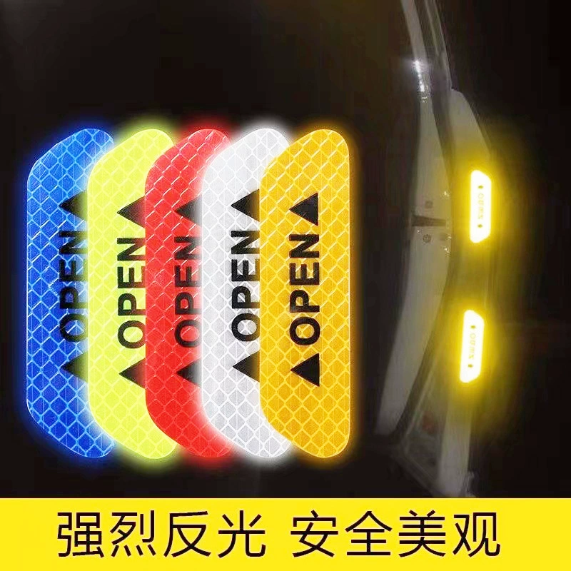 Трансграничный автомобиль открытый переключатель двери предупреждение Автомобильная наклейка безопасность анти-столкновение Полоса Светоотражающая дверь индивидуальное украшение Автомобильная наклейка