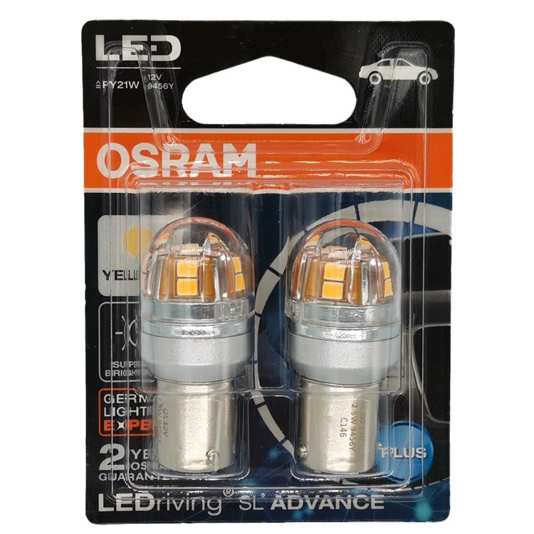OSRAM LED 9456Y PY21W 12V 7507 1141Y coche pies torcidos ámbar luz bombilla de dirección