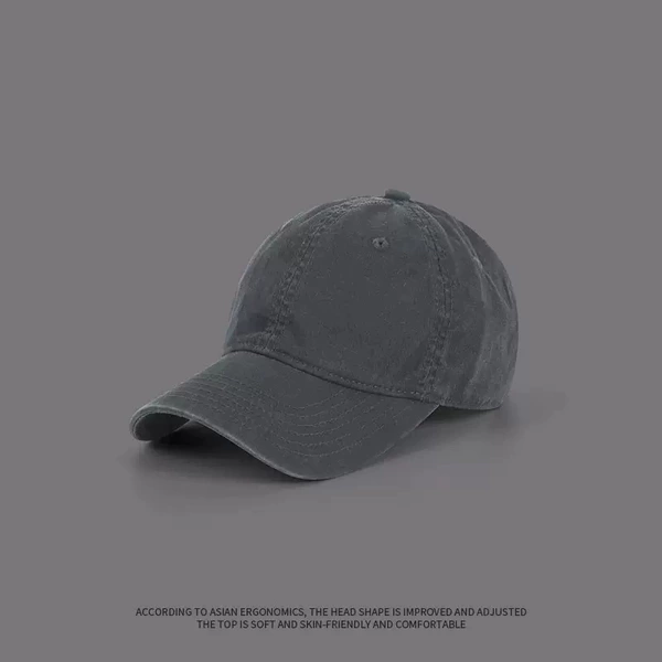 Dark gray large peaked cap for men