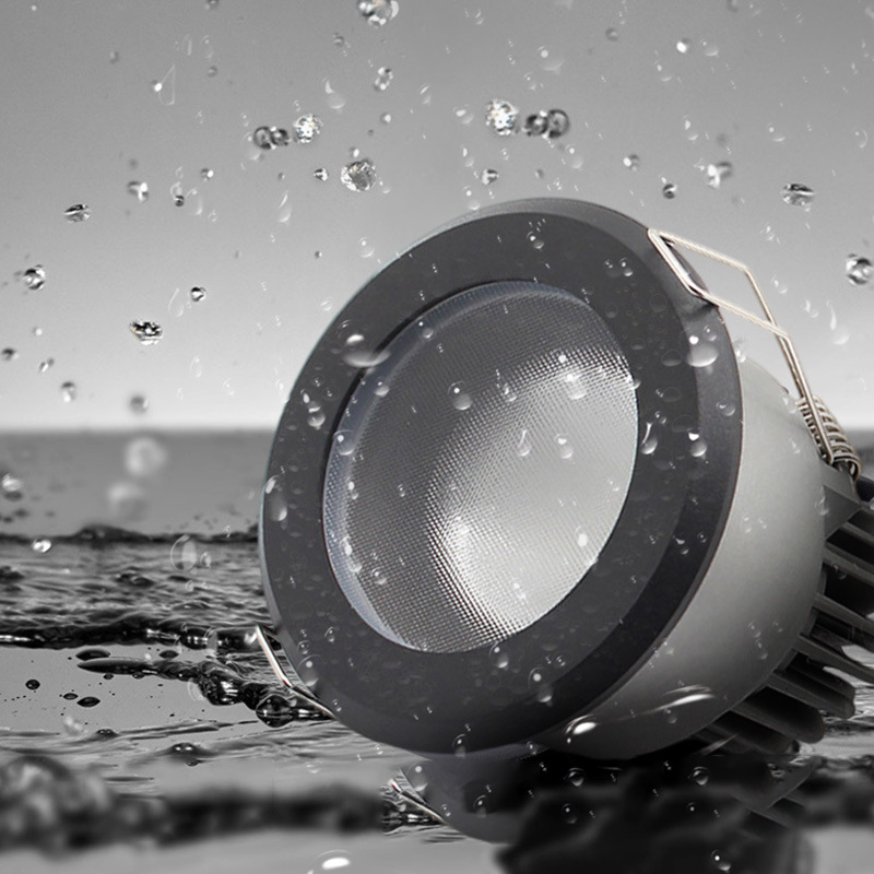 LED spotlights with high luminous efficiency, waterproof COB, anti-fog, anti-dust, downlight for bathrooms, toilets, kitchens, IP65 embedded spotlights