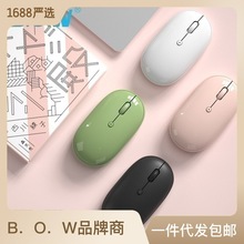 BOW新款蓝牙鼠标手机平板通用双模静音可爱女生可充电工厂批发