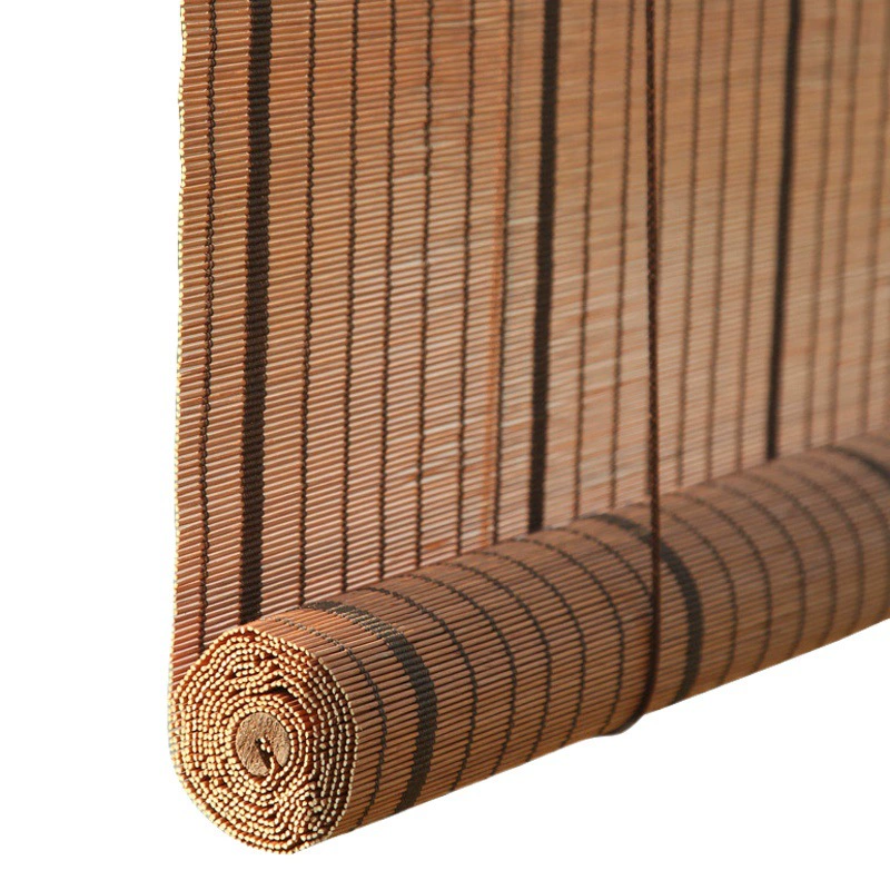 Бамбуковые шторы для улицы, рулонные шторы, солнцезащитные шторы для павильона и балкона, бамбуковые шторы для чайной комнаты с лакированием, водонепроницаемые бамбуковые рулонные шторы