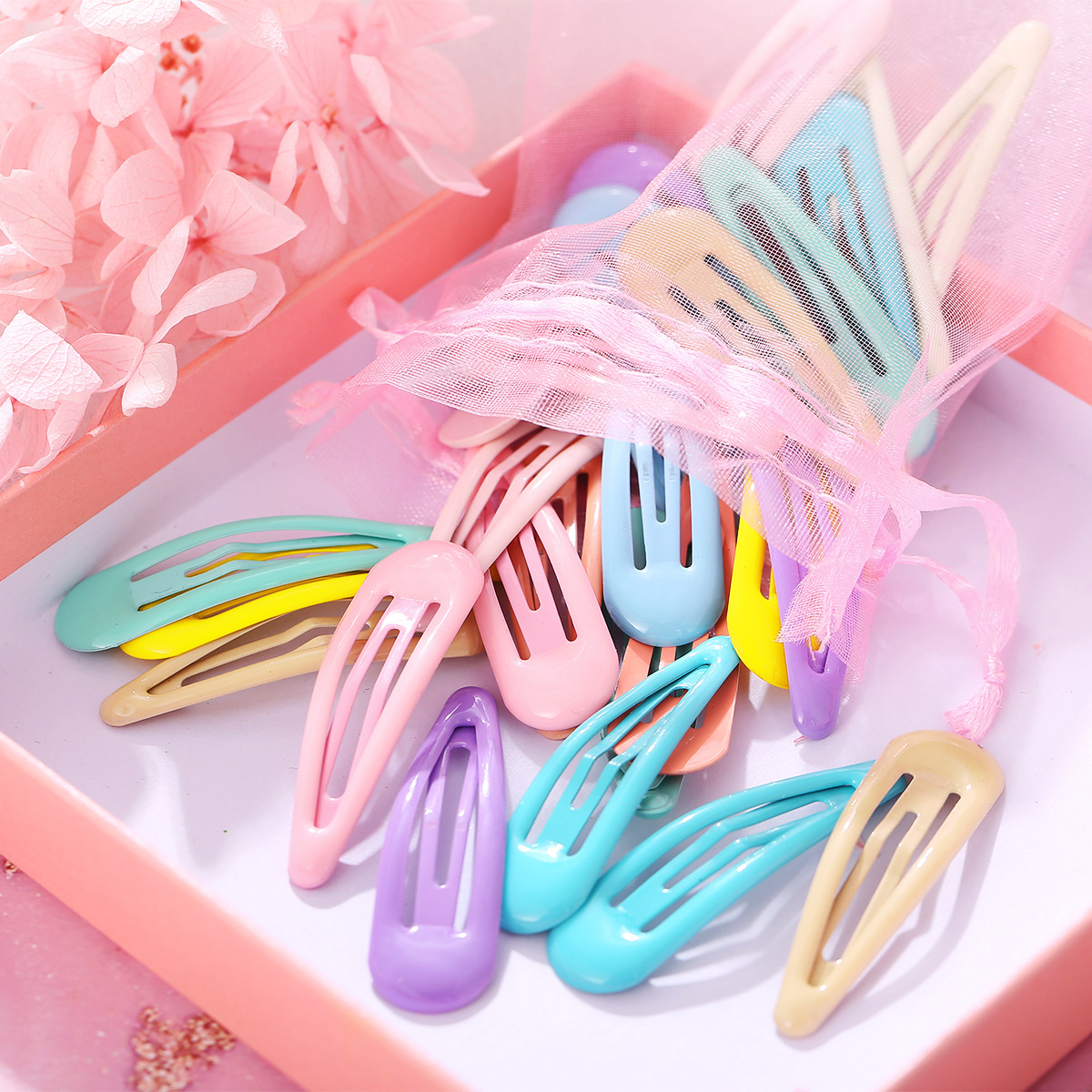 Cute Geometric Water Drop Candy Color Hair Clip display picture 10
