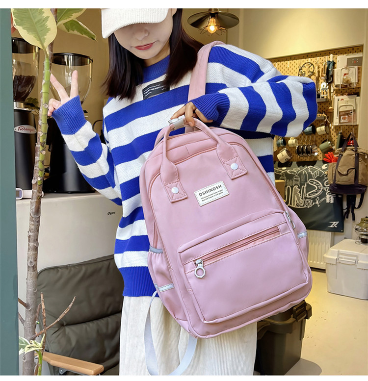 Fashion Solid Color Zipper Backpack display picture 7